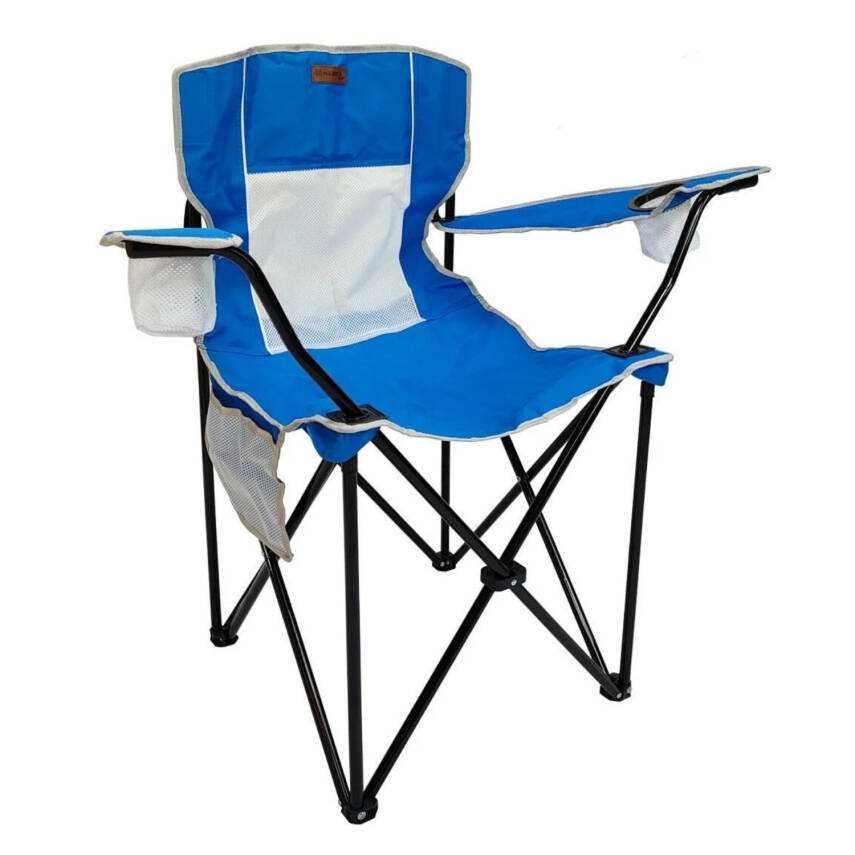 Katlanır Kamp Piknik Sandalyesi - Madfox Harbor - Bardaklıklı - Mavi - Taşıma Çantalı - 1