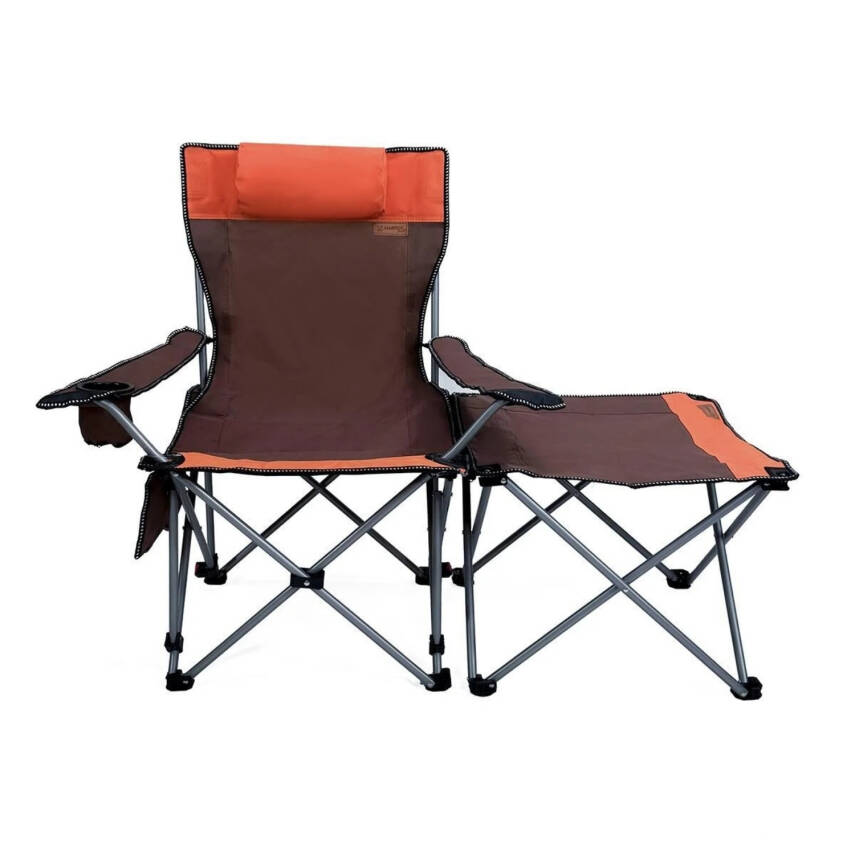 Katlanır Kamp Sandalyesi - Şezlong - Madfox Prowler - 3 Kademeli - Kahve/Turuncu - Taşıma Çantalı - 2