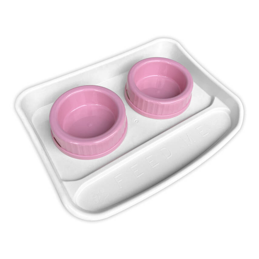 Kedi/Köpek Lüks Mama Seti - Pembe Şıklıkta Beslenme Keyfi - 1