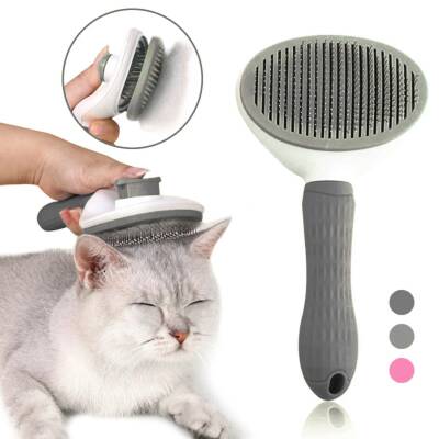 Kedi Tarağı - Otomatik Temizlenen Tuşlu - Gri - 2