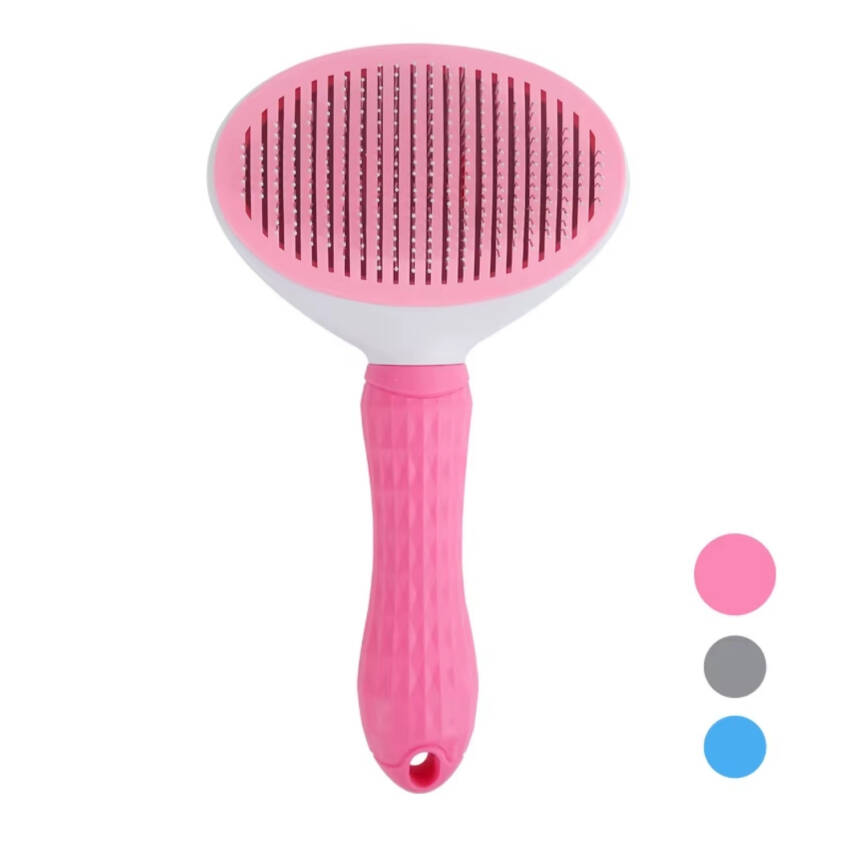 Kedi Tarağı - Otomatik Temizlenen Tuşlu - Pembe - 1