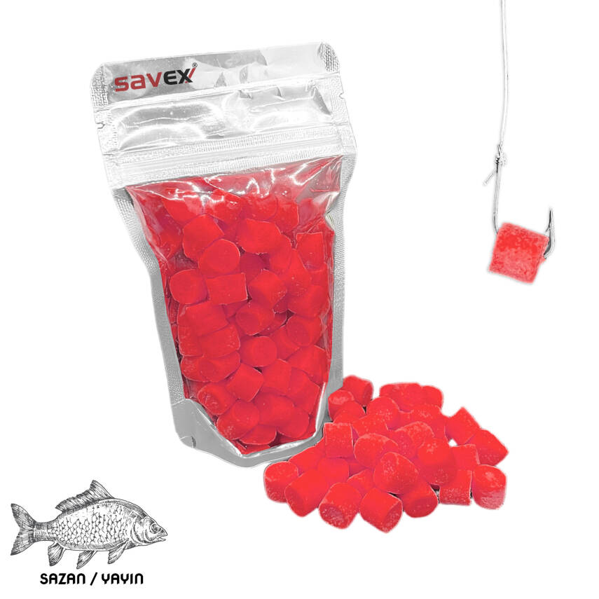 Kesme Sazan / Yayın Hamuru - İğne Yemi - Kırmızı-Çilek 80 Gr - 1