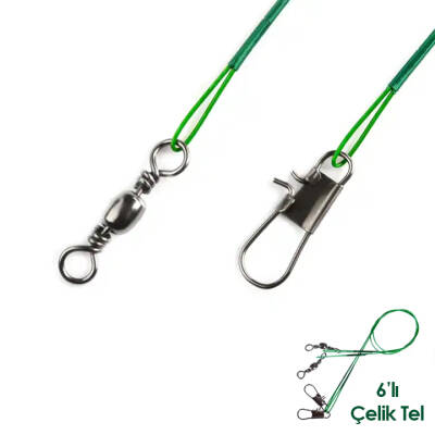 Klipsli Fırdöndülü Çelik Tel 6'lı - Savex