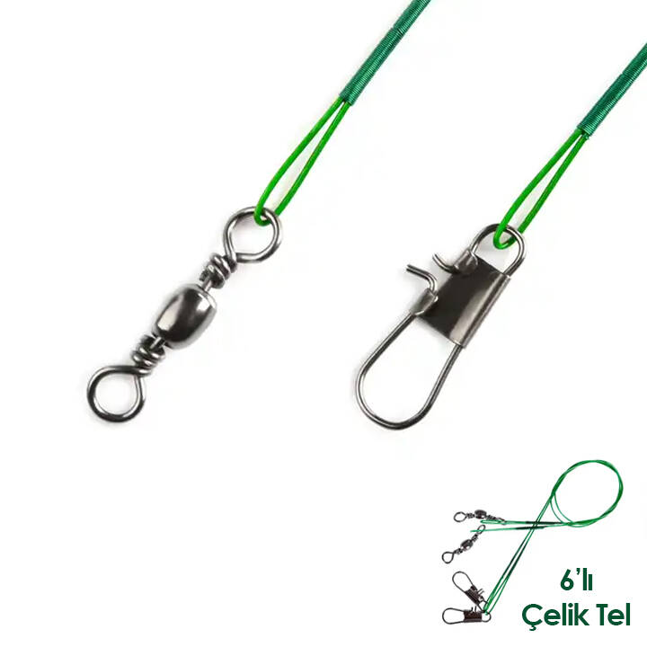 Klipsli Fırdöndülü Çelik Tel 6'lı - Savex - 1