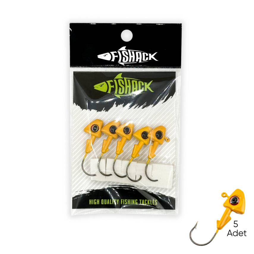 Kurşunlu Jighead Zoka - 6g - Fishack - Sarı (XHA07) - 5 Adet - 1