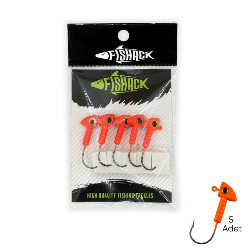 Kurşunlu Jighead Zoka - 6g - Fishack - Turuncu (XHA06) - 5 Adet - 1