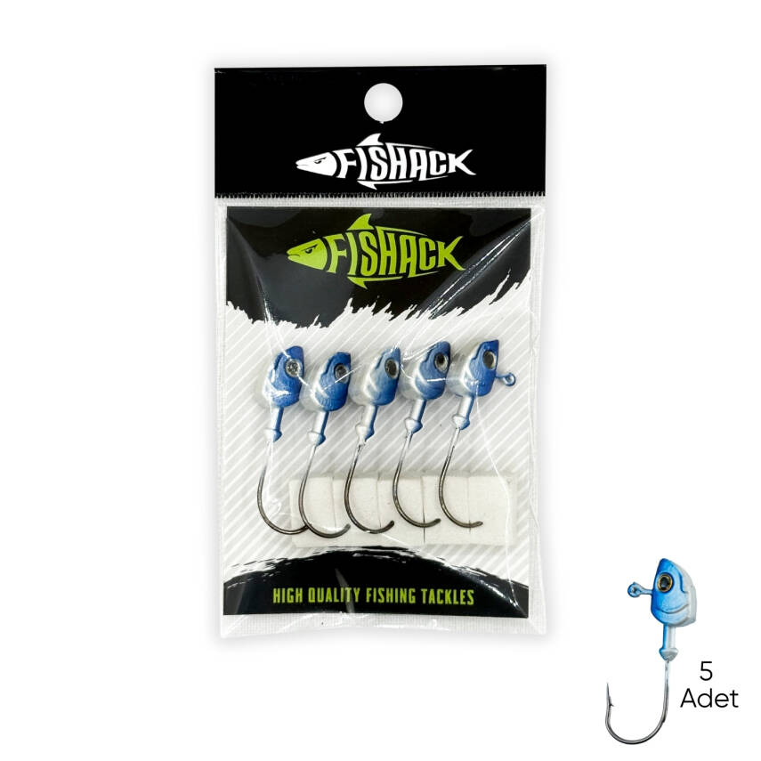 Kurşunlu Jighead Zoka - 8g - Fishack - Mavi Beyaz (XHA11) - 5 Adet - 1