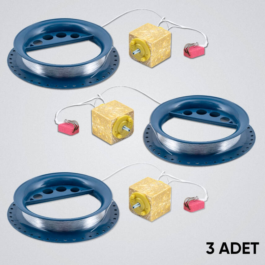Sazan El Oltası Takımı - Büyük Kasnak - 3 Adet - 4 İğneli - Küspeli - 1