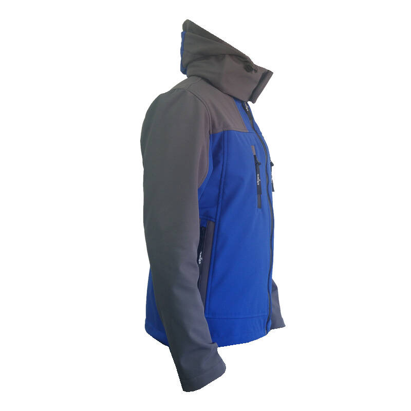 Lemigo Softshell Kapşonlu Mavi-Gri Mont - 2