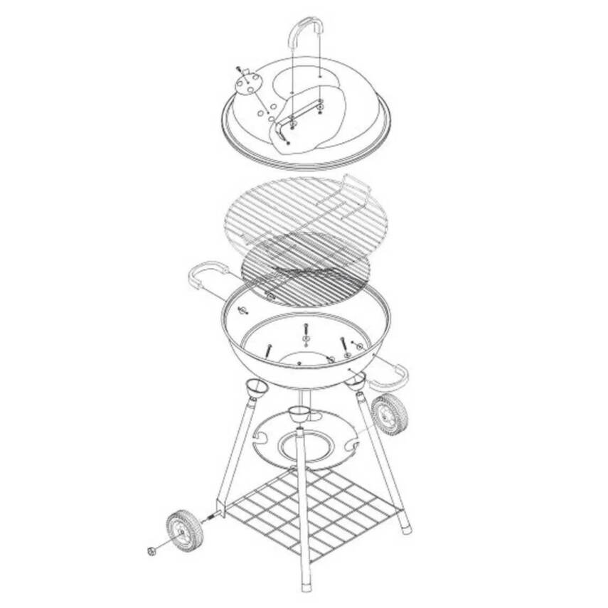 Madfox Cook Taşınabilir Kömür Barbekü Mangal - Kırmızı/Siyah - 3