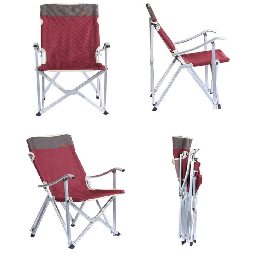Madfox Dachuan Katlanır Kamp Piknik Sandalyesi - Bordo - Taşıma Çantalı - 4