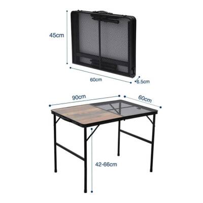 Katlanabilir Ahşap Kamp Masası - Izgaralı - Madfox Eazy - 547210 - 3