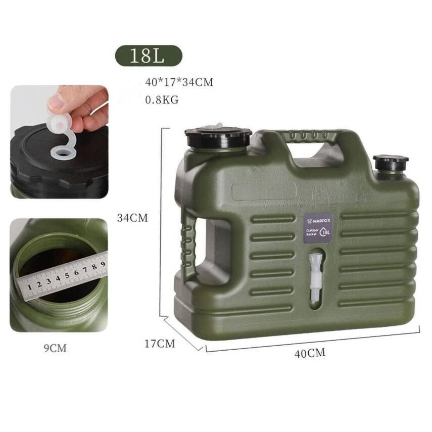 Madfox Galon Air PE 18 Litre Yeşil Musluklu Su Bidonu - 3