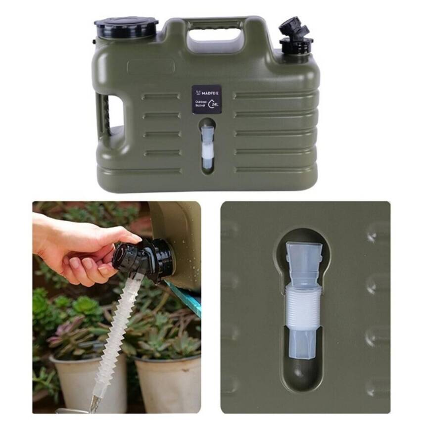 Madfox Galon Air PE 24 Litre Yeşil Su Deposu - Musluklu Taşınabilir Bidon - 3