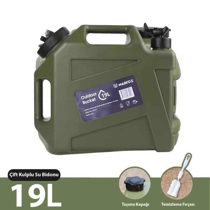 Madfox Galon Air PE Musluklu Su Bidonu - 19 Litre Yeşil - 2