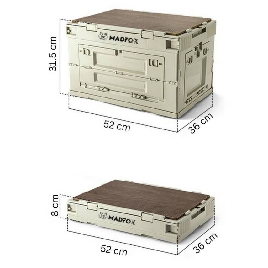 Madfox Katlanabilir Kamp Saklama Kutusu - 60 LT - Haki - 2