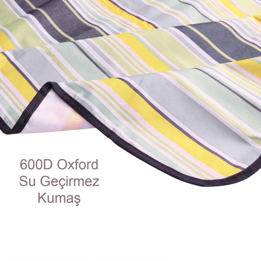 Madfox Skyloft Su Geçirmez Piknik Kamp Örtüsü - Blue Stripe - 9