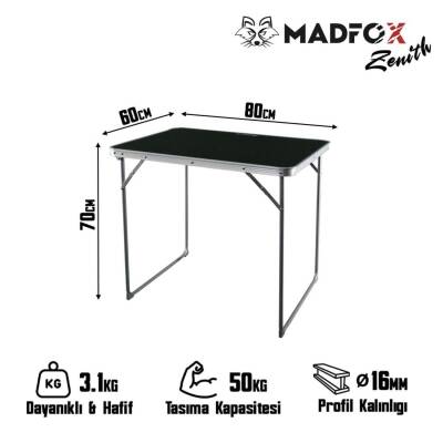 Madfox Zenith Katlanabilir Alüminyum Kamp Masası - Siyah - 2