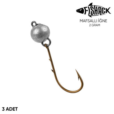 Mafsallı Jighead - Hareketli Kurşunlu İğne - Fishack - 2 Gram - 3'lü Paket