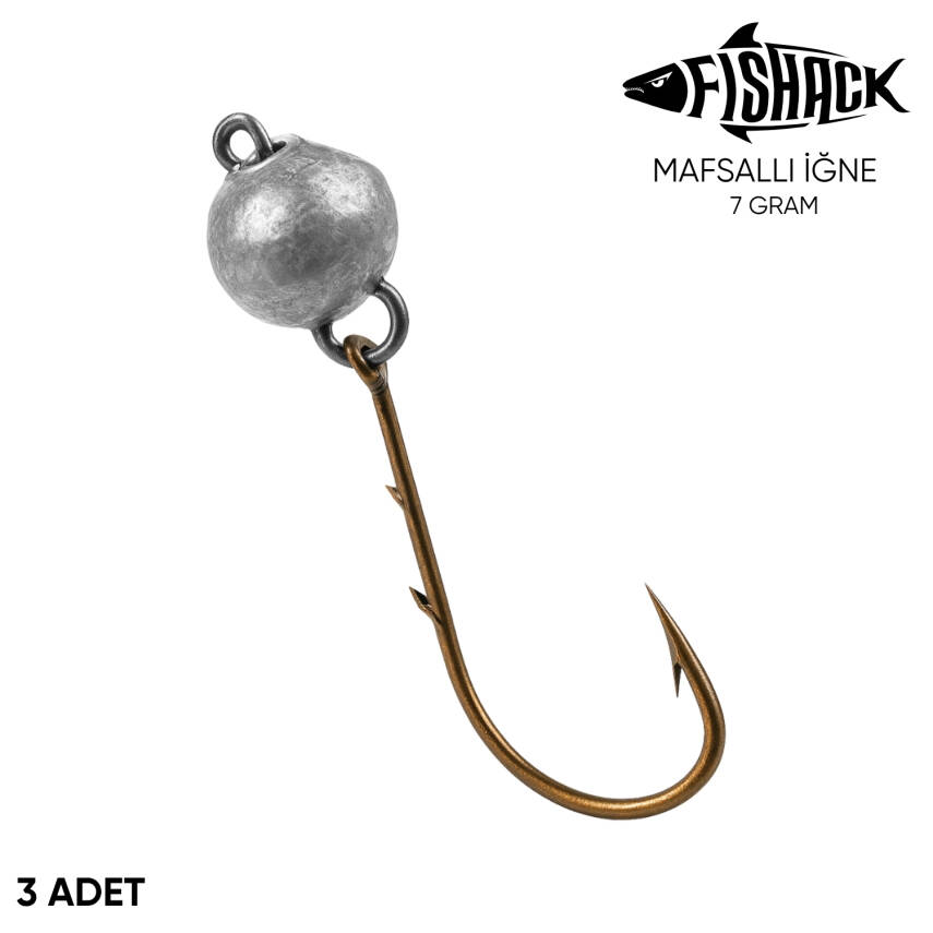 Mafsallı Jighead - Hareketli Kurşunlu İğne - Fishack - 7 Gram - 3'lü Paket - 1