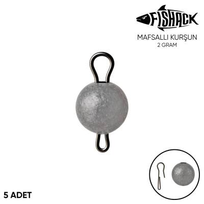 Mafsallı Kurşun - Hareketli İğne Kurşunu - Fishack - 2 Gram - 5'li Paket