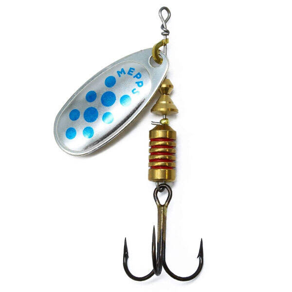 Mepps Comet Gümüş Seri Mavi Noktalı No:5 Döner Kaşık - Alabalık & Turna Avı - 1