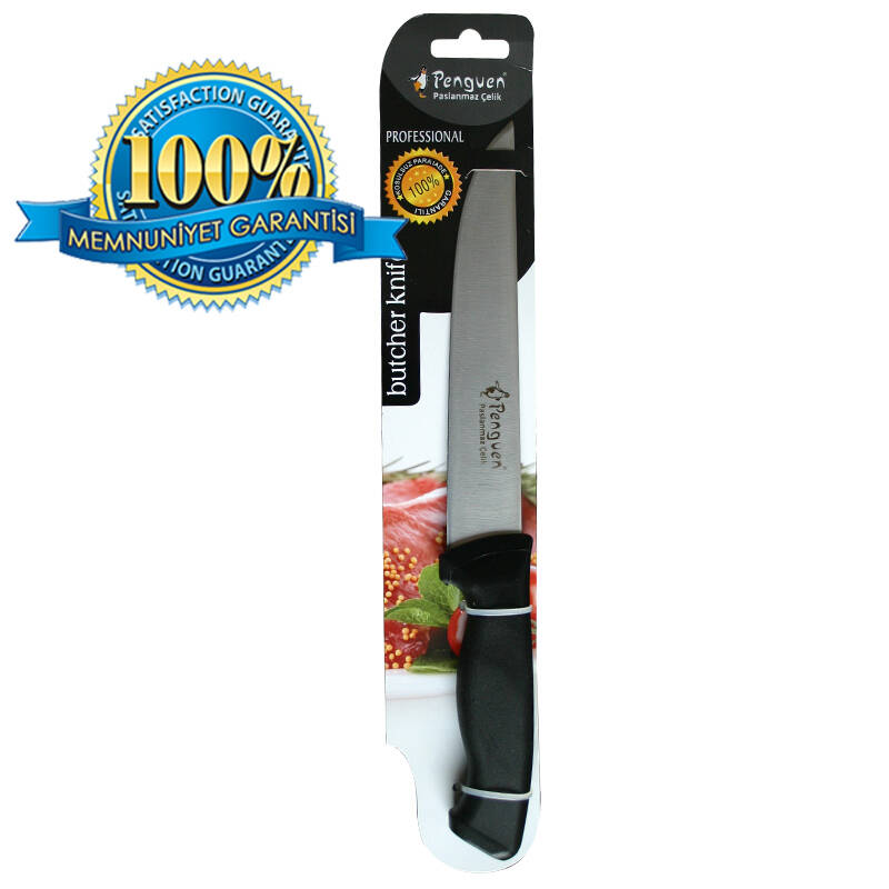 Mutfak Bıçağı - Silikon Ergonomik Sap - No: 8 - Kırmızı - 1