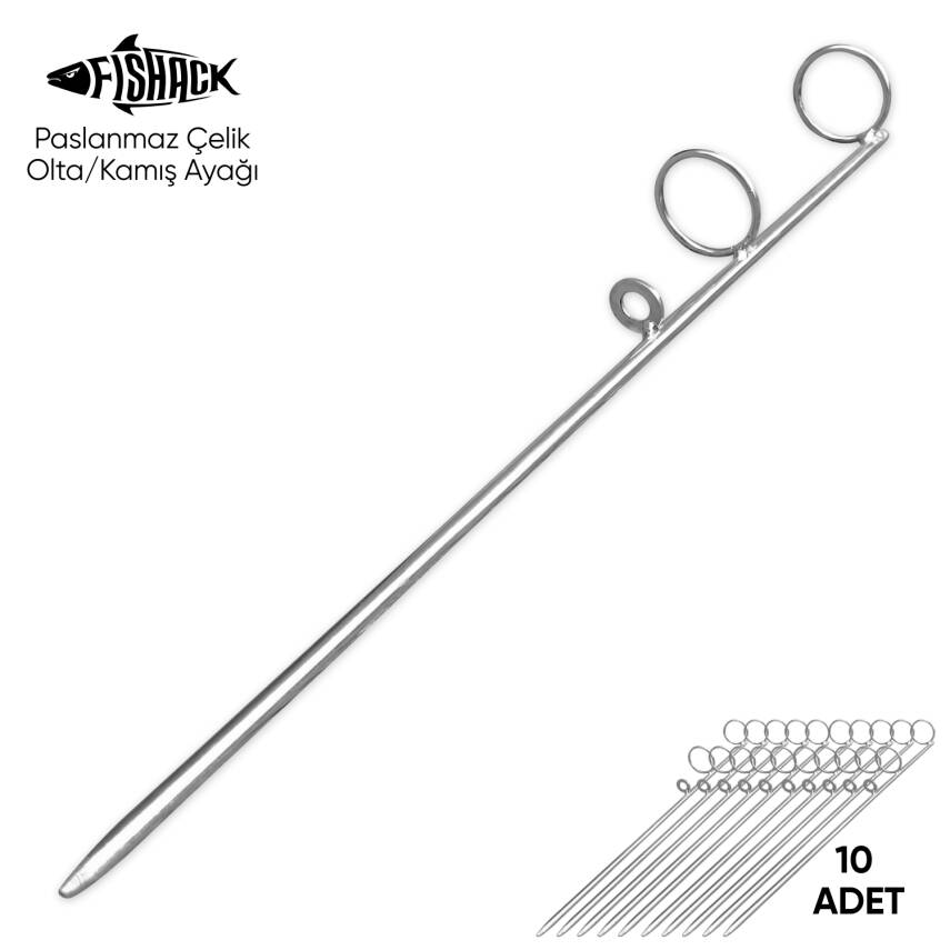 Olta Kamış Ayağı - Paslanmaz Çelik - Fishack - Galvaniz Kaplamalı - 10'lu - 1