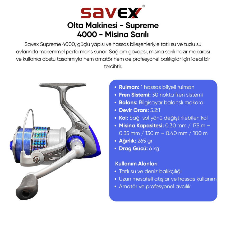 Olta Seti - 300cm Olta Kamışı 40-80GR / 4000'lik Olta Makinesi (XA-Kırmızı) - Taşıma Çantalı - 2