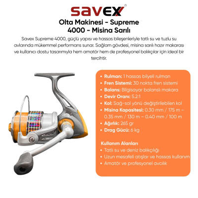 Olta Seti - 300cm Olta Kamışı 40-80GR / 4000'lik Olta Makinesi (XB-Kırmızı) - Taşıma Çantalı - 2