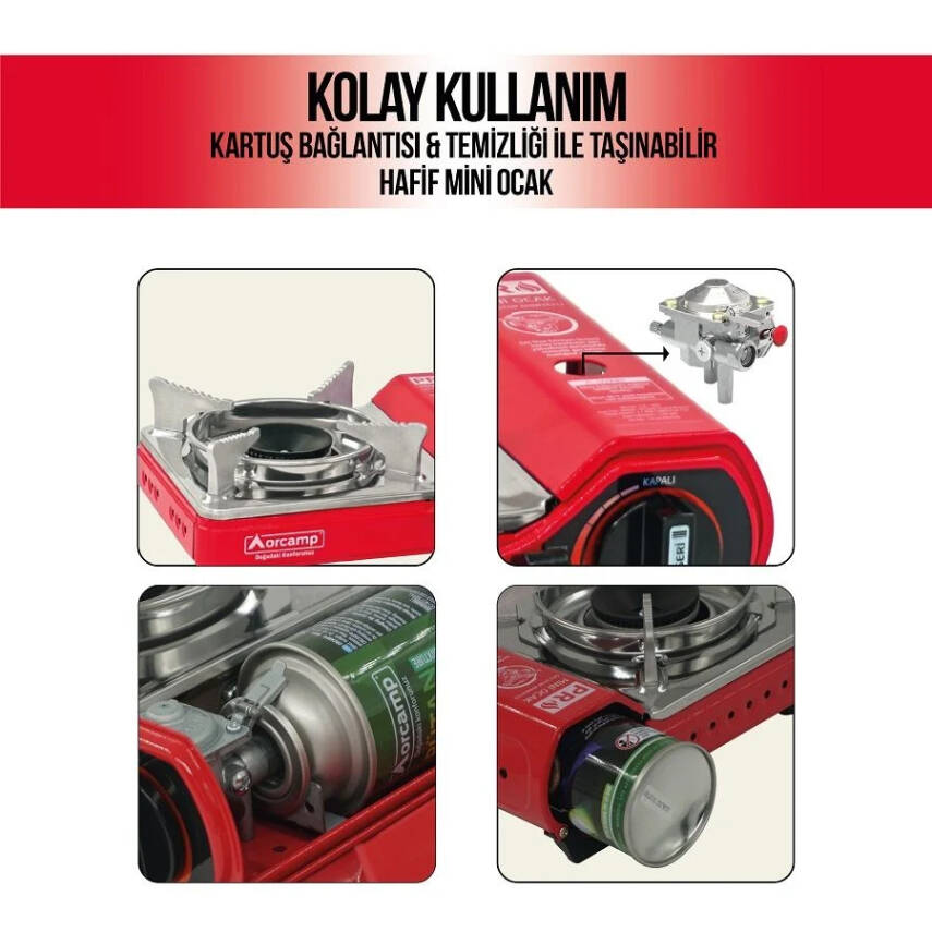 Orcamp CK-506 Portatif Mini Kamp Ocağı - Çantalı Tek Brülör Ocak - 3