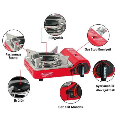 Orcamp CK-506 Portatif Mini Kamp Ocağı - Çantalı Tek Brülör Ocak - 5