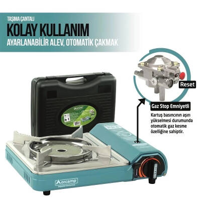 Orcamp CK-508 Pro Seramik Kamp Ocağı - Portatif Tekli Ocak - Mavi - 2