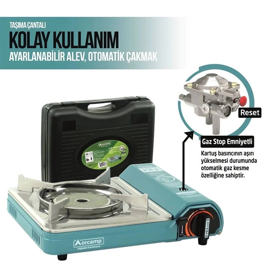 Orcamp CK-508 Pro Seramik Kamp Ocağı - Portatif Tekli Ocak - Mavi - 2