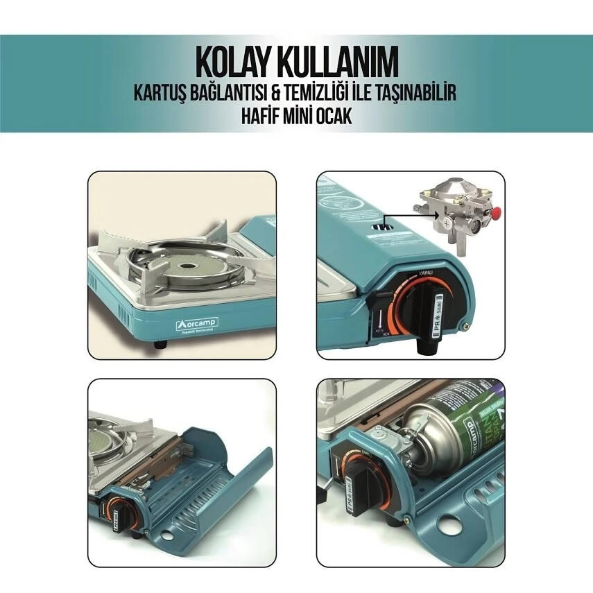 Orcamp CK-508 Pro Seramik Kamp Ocağı - Portatif Tekli Ocak - Mavi - 5