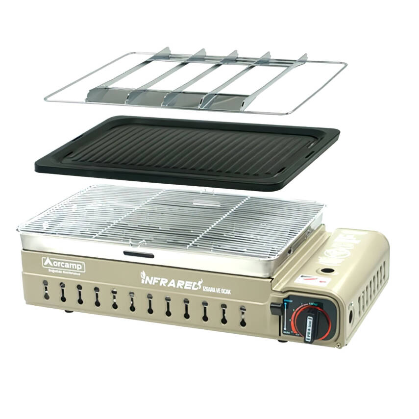 Dumansız Portatif Izgara Ocak - Orcamp - Bej (CK-507) - 1