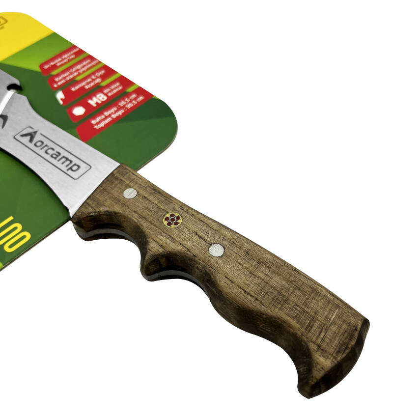 Orcamp El Yapımı Kamp Baltası (OUT-4500) - Karbon Çelik, Dişbudak Saplı - 3