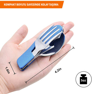 Orcamp Kamp Çatal Kaşık Bıçak Seti - Kırmızı - OUT-1350 - 4