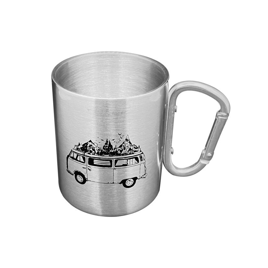 Karabina Saplı Paslanmaz Çelik Kupa Bardak - Orcamp - Gri - 2