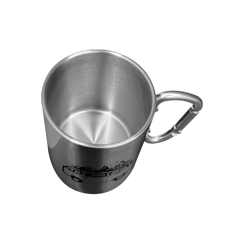 Karabina Saplı Paslanmaz Çelik Kupa Bardak - Orcamp - Gri - 4