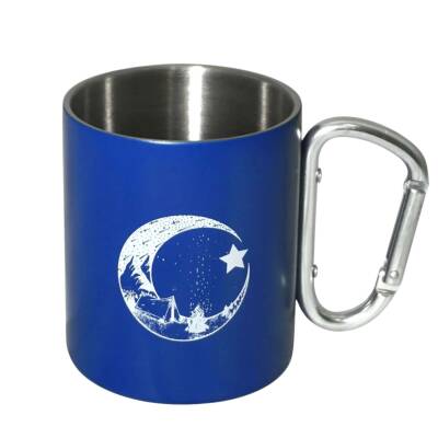 Orcamp Karabina Saplı Paslanmaz Çelik Kupa Bardak - Mavi