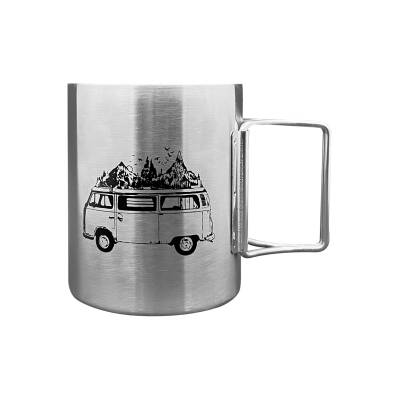 Orcamp Katlanabilir Saplı Çelik Kupa Bardak - 180 ml - Karavan Tipi