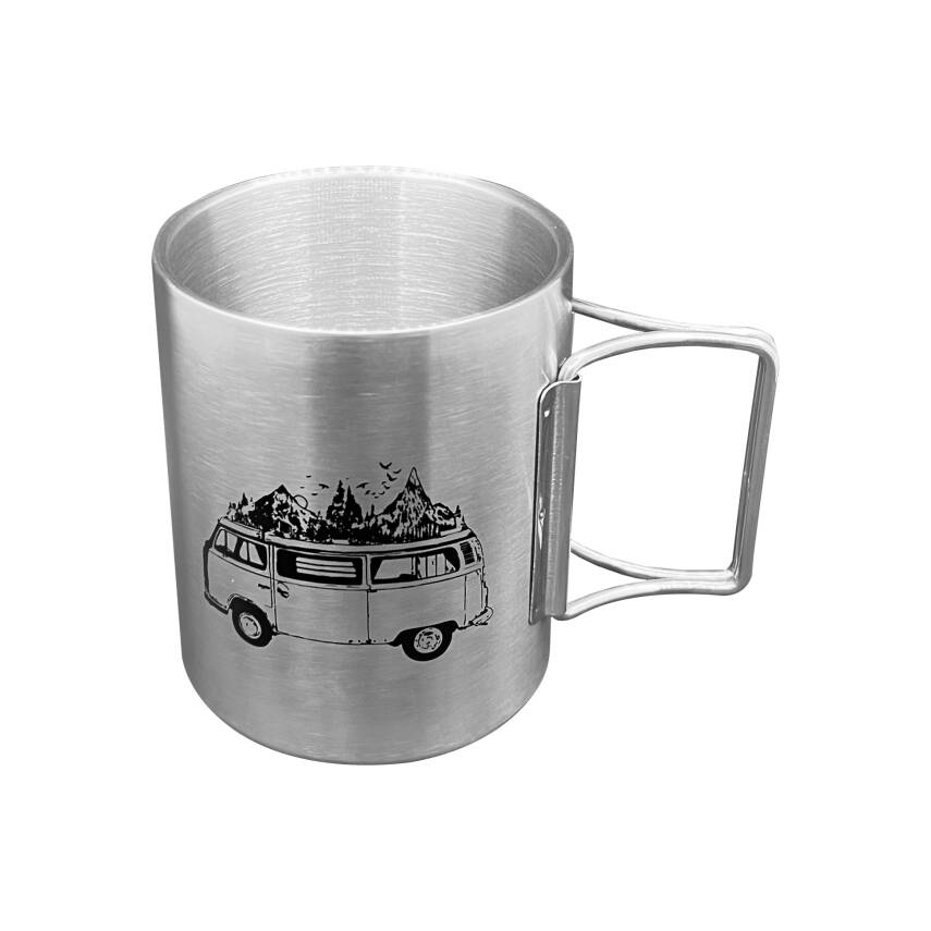 Orcamp Katlanabilir Saplı Çelik Kupa Bardak - 180 ml - Karavan Tipi - 2