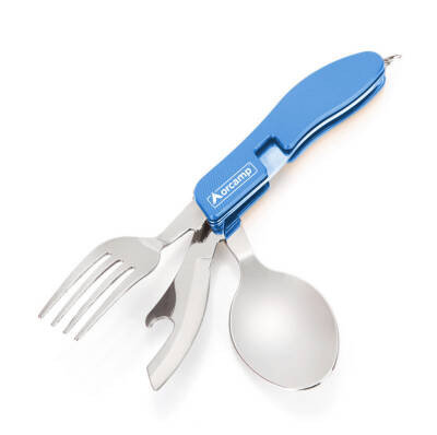 Orcamp Mavi Kamp Çatal, Kaşık ve Bıçak Seti (OUT-1350) - Katlanabilir, Paslanmaz Çelik
