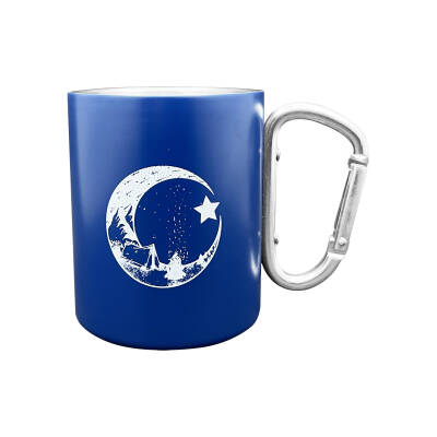 Orcamp Outdoor Paslanmaz Çelik Bardak - Karabina Kulplu Termos Kupa - Lacivert - 1