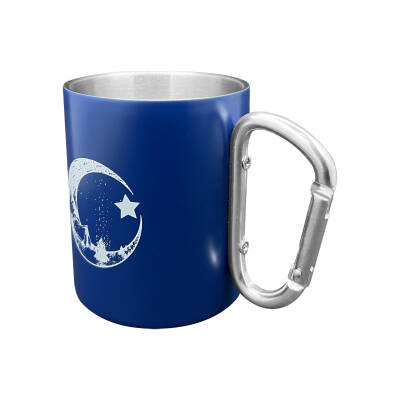 Orcamp Outdoor Paslanmaz Çelik Bardak - Karabina Kulplu Termos Kupa - Lacivert - 3