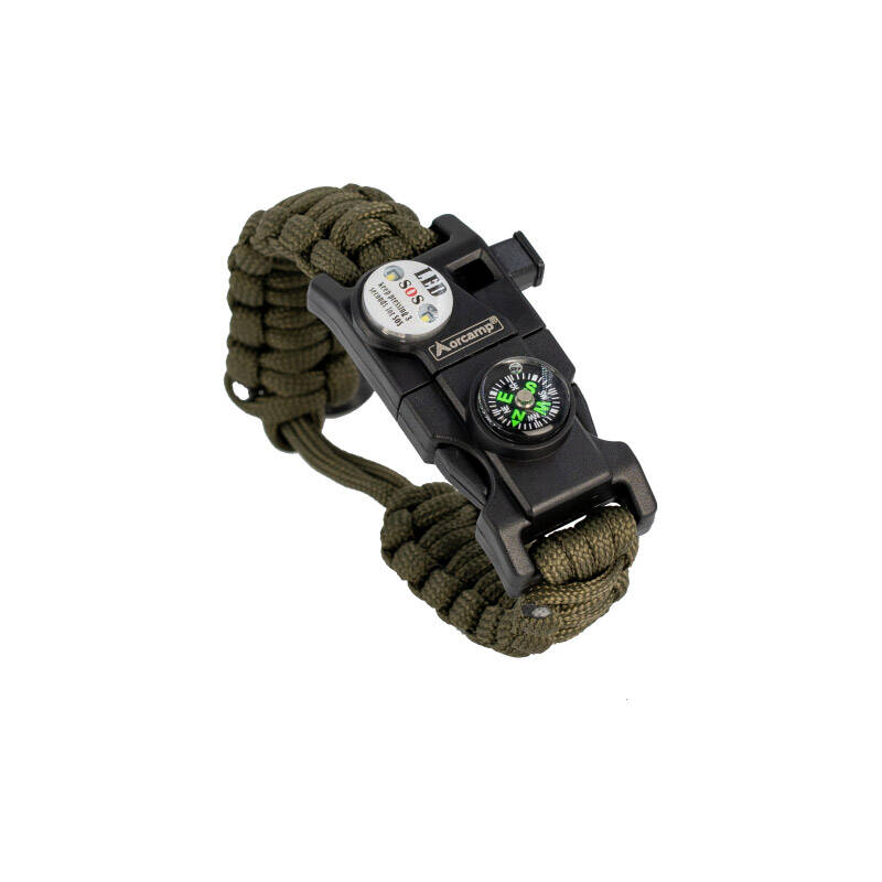 Orcamp Paracord Hayatta Kalma Bilekliği Haki – Doğada Güvenliğinizi Artırın - 1