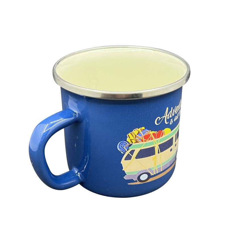 Orcamp Retro Emaye Kupa Bardak Adventure Mavi - 1
