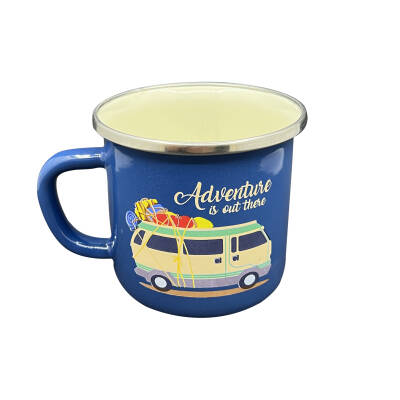 Orcamp Retro Emaye Kupa Bardak Adventure Mavi - 2