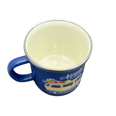 Orcamp Retro Emaye Kupa Bardak Adventure Mavi - 5